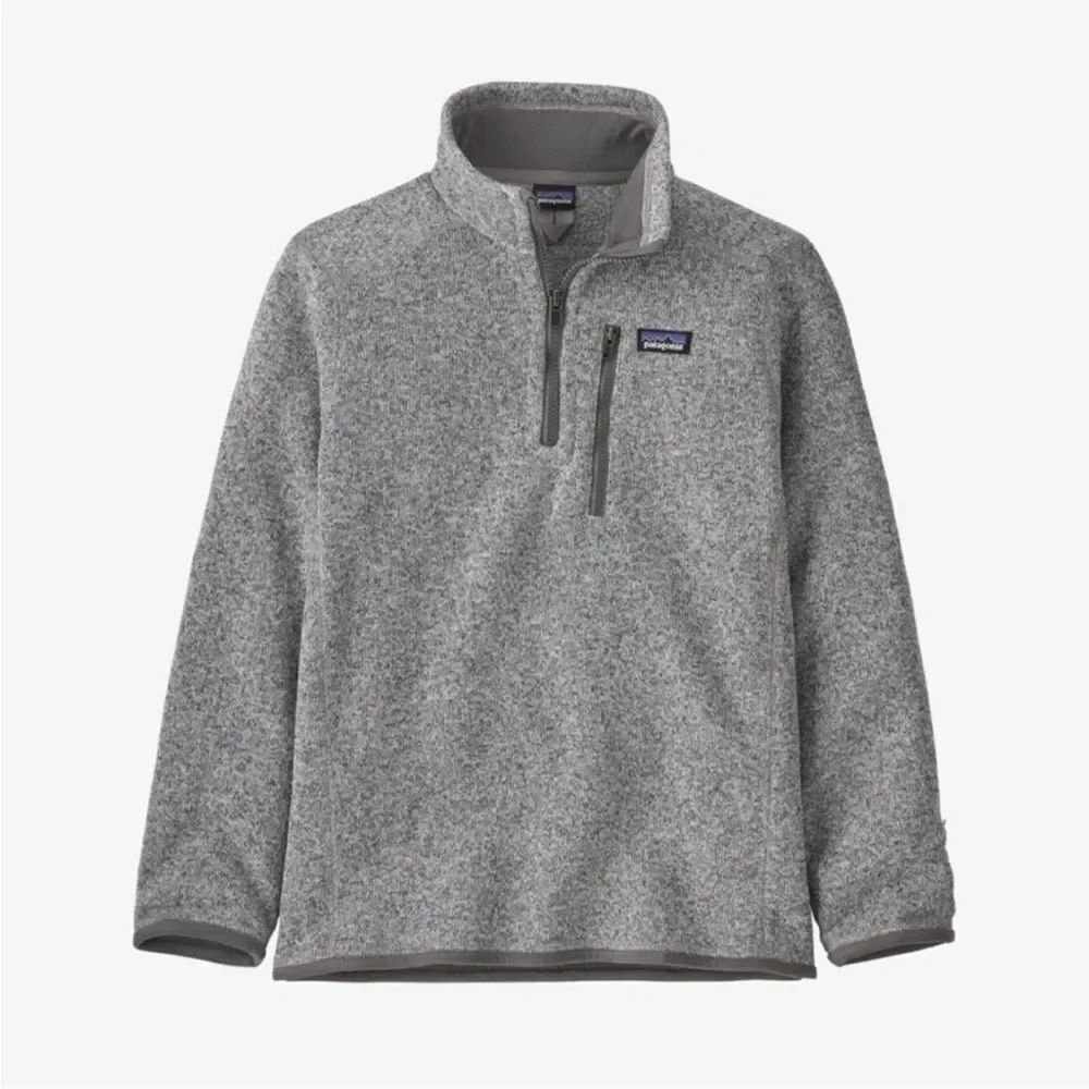 Patagonia Better Sweater Quarter Zip Fleece Pullover Gray Kid's Sz XXL (16-18)